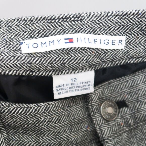 Tommy Hilfiger Womens Wool Blend Pants Size 12 Chevron Straight‎ Leg Career - Picture 3 of 10